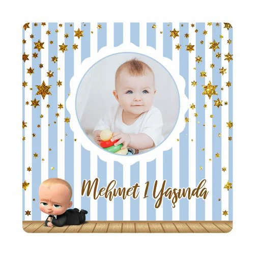 Patron Bebek Temalı Doğum Günü Magneti